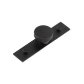 Thaxted Cupboard Knobs 40mm Plain Backplate  Black - Hoxton Kits